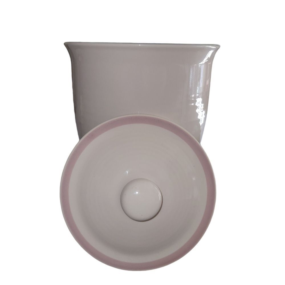 Pfaltzgraff White and Pink Ceramic Canister